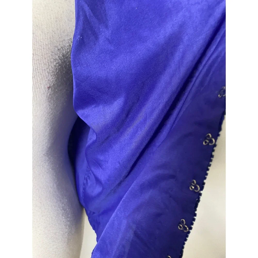 Vintage Special Occasion Royal Blue Beaded Sequin Evening Bolero Jacket NWT 90s